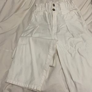 Free People White Paperbag Pants